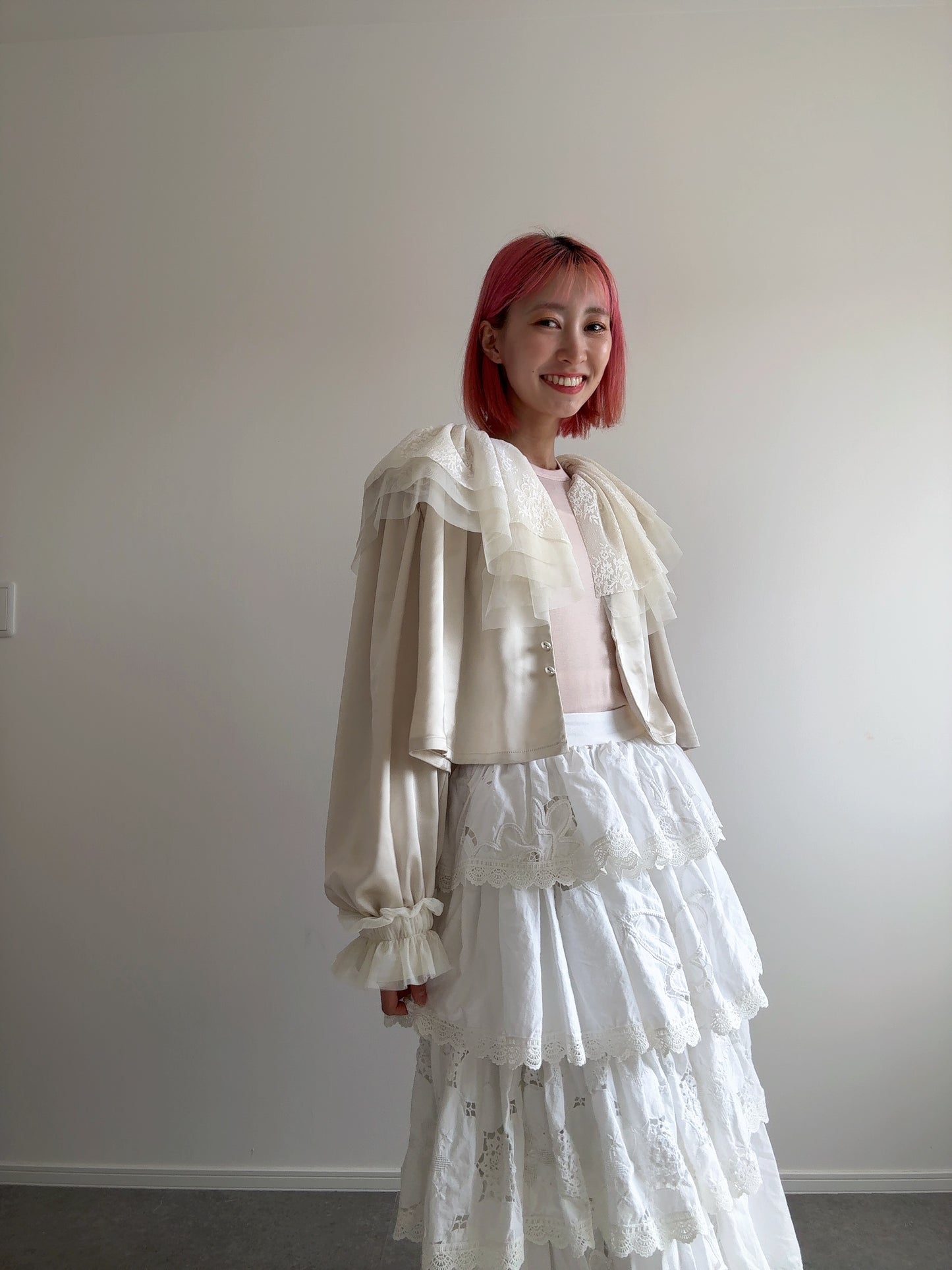 chiffon frill blouse