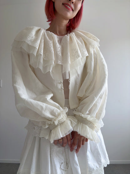 chiffon frill blouse