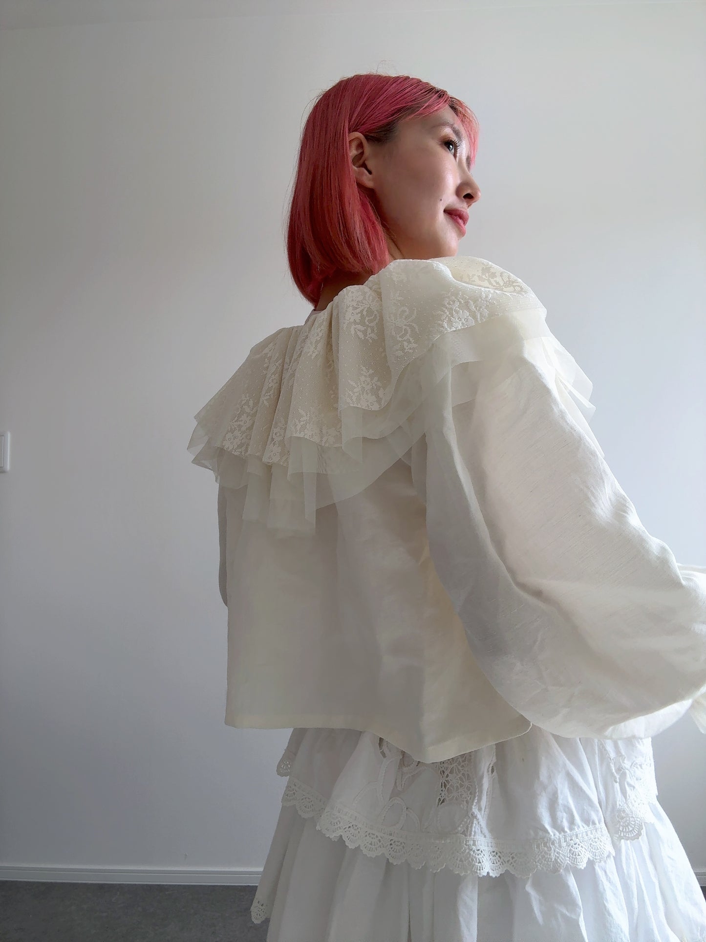 chiffon frill blouse
