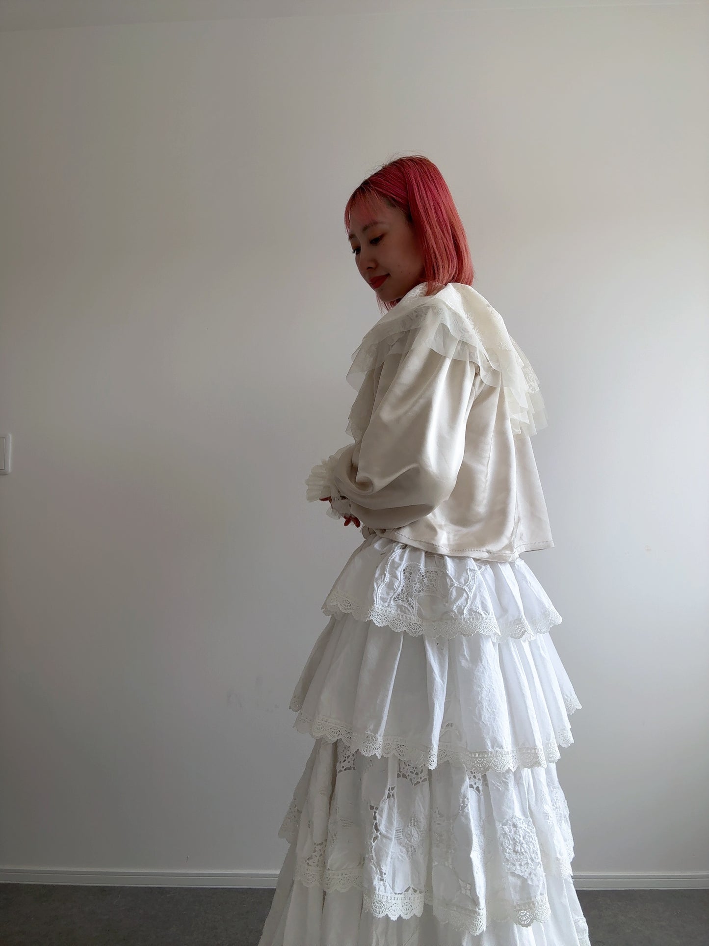 chiffon frill blouse