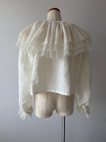 chiffon frill blouse