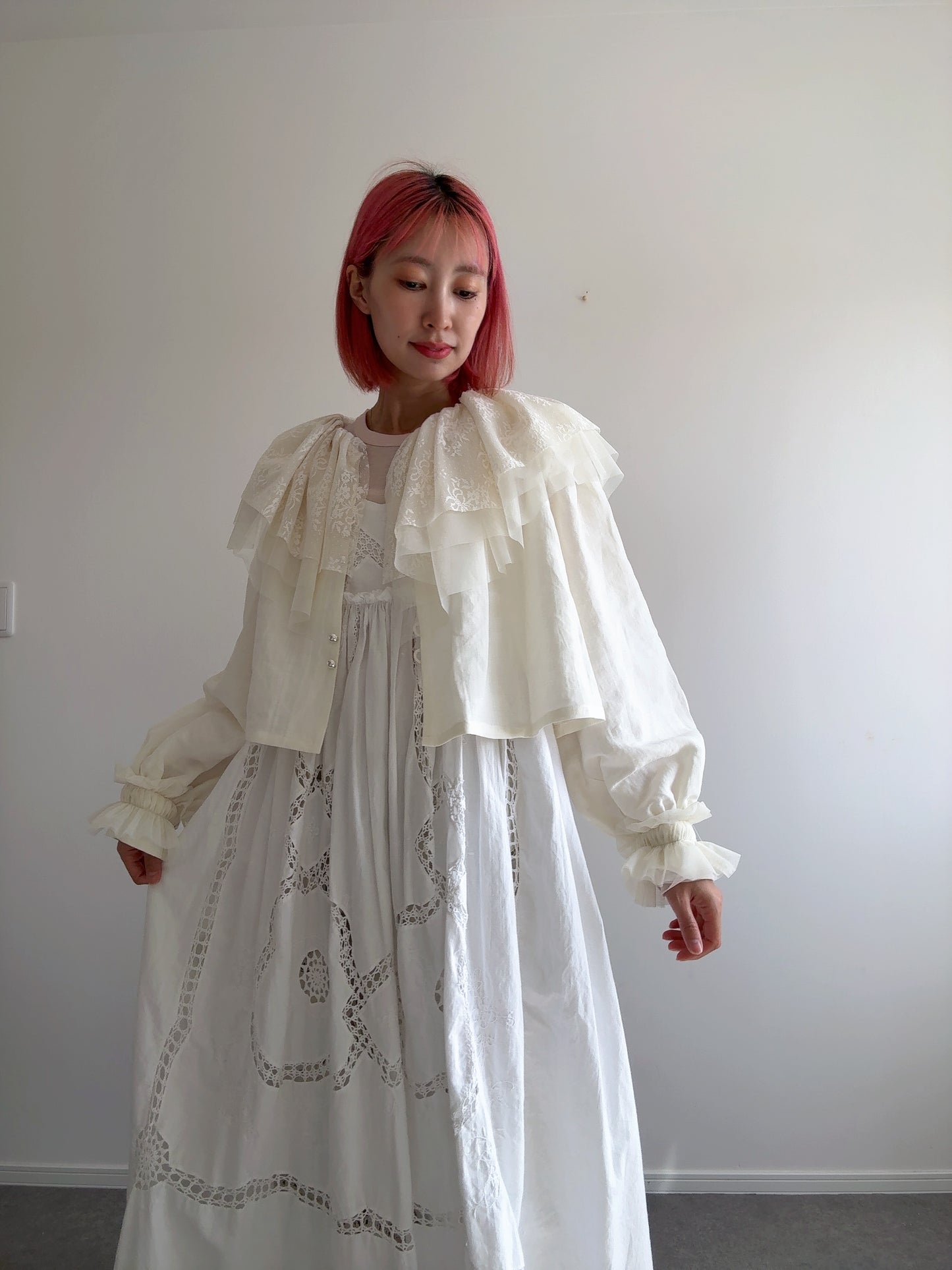 chiffon frill blouse