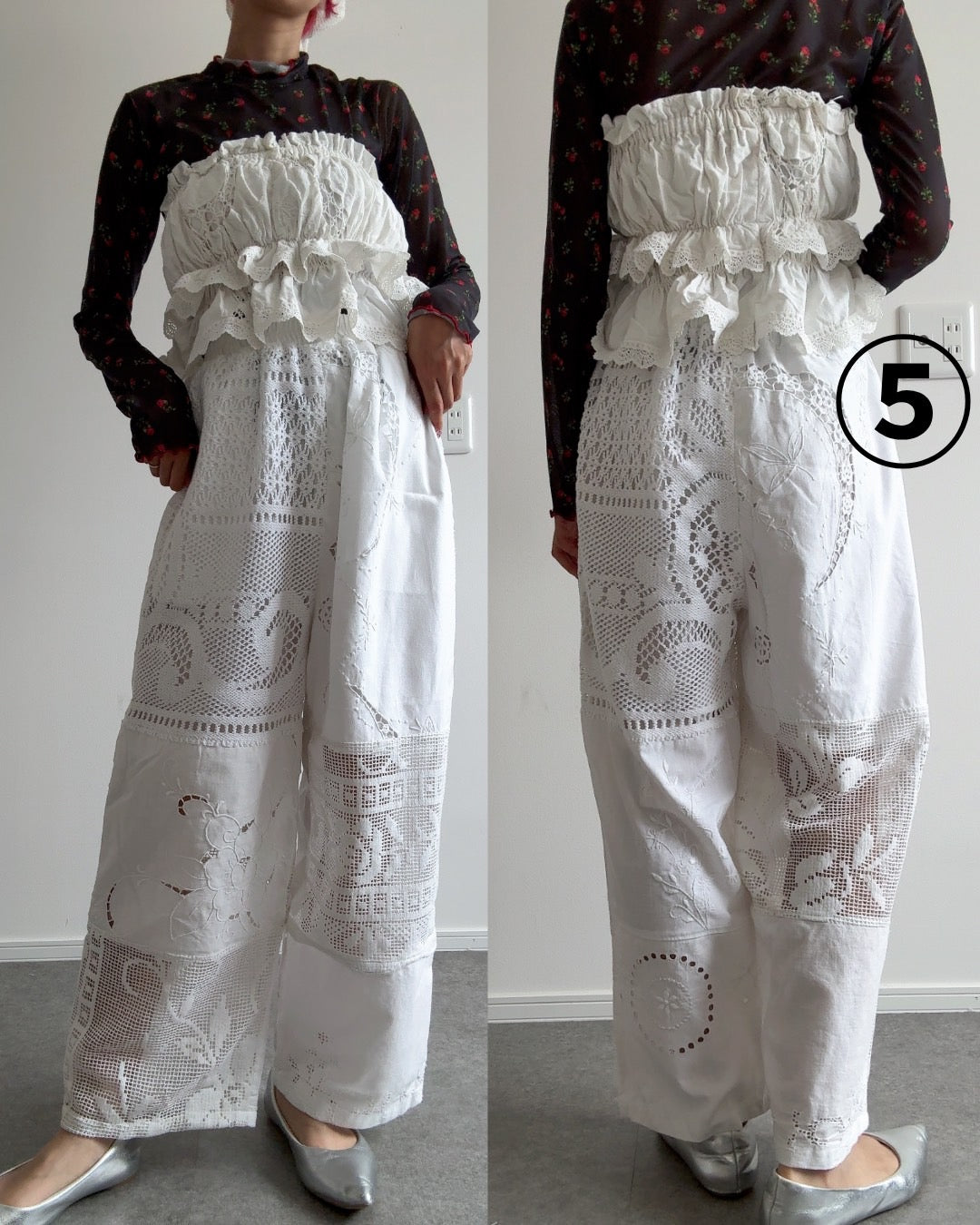 レースパンツ　White