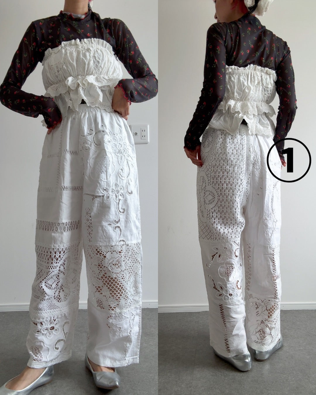 レースパンツ　White