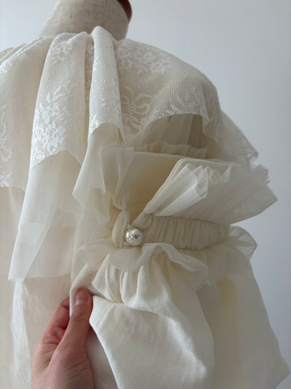 chiffon frill blouse