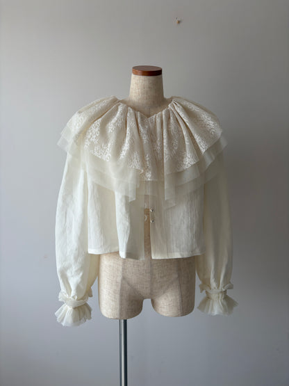 chiffon frill blouse
