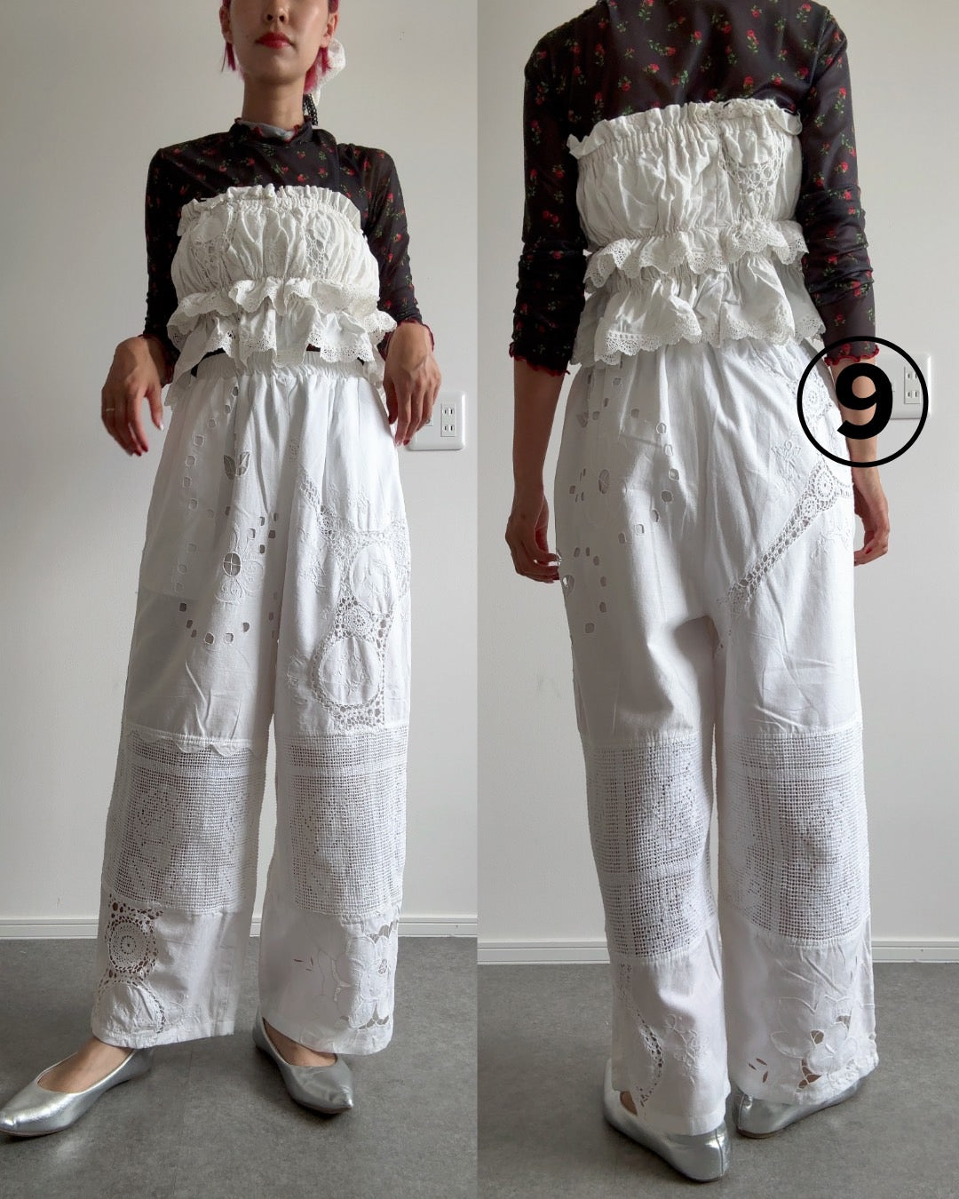 レースパンツ　White