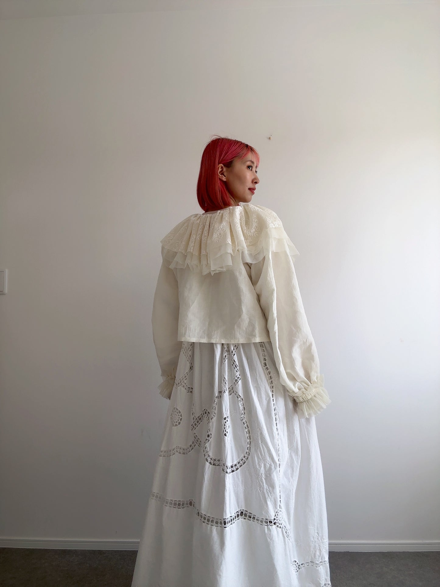 chiffon frill blouse