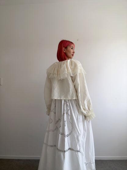 chiffon frill blouse