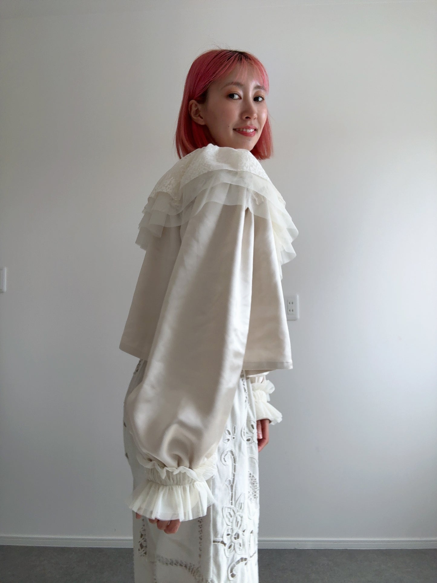 chiffon frill blouse