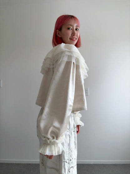 chiffon frill blouse