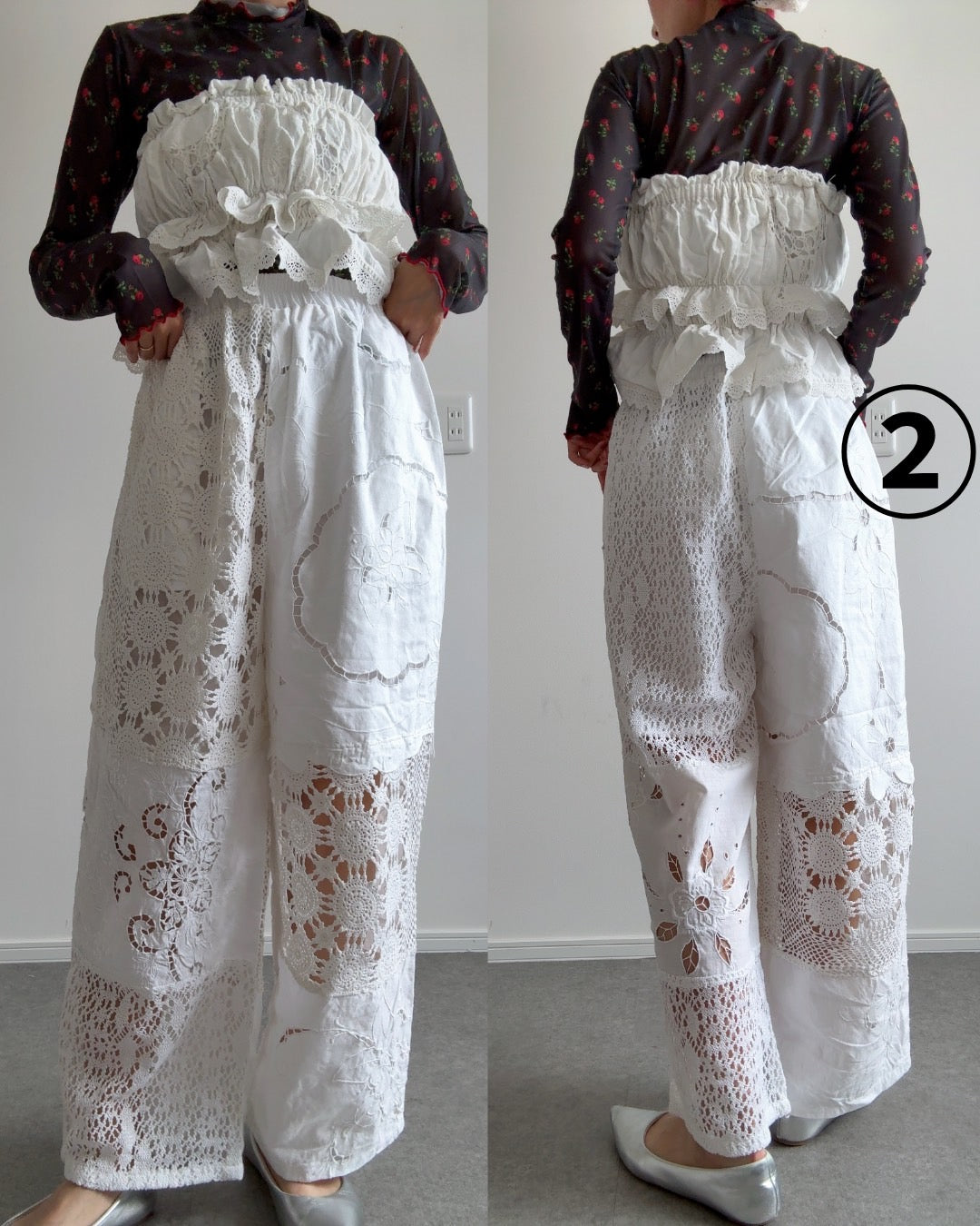 レースパンツ　White