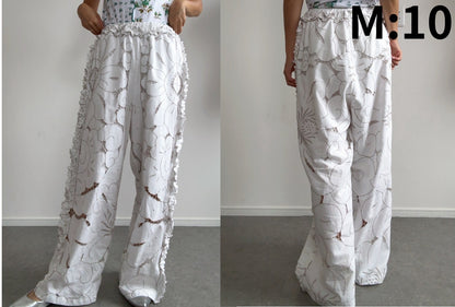 《NEW》サイドフリルハイウエストパンツ　M