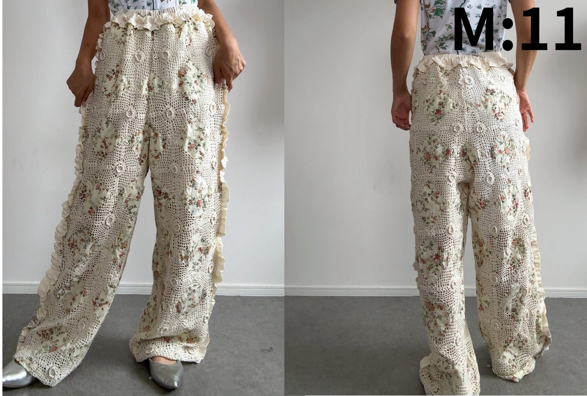 《NEW》サイドフリルハイウエストパンツ　M