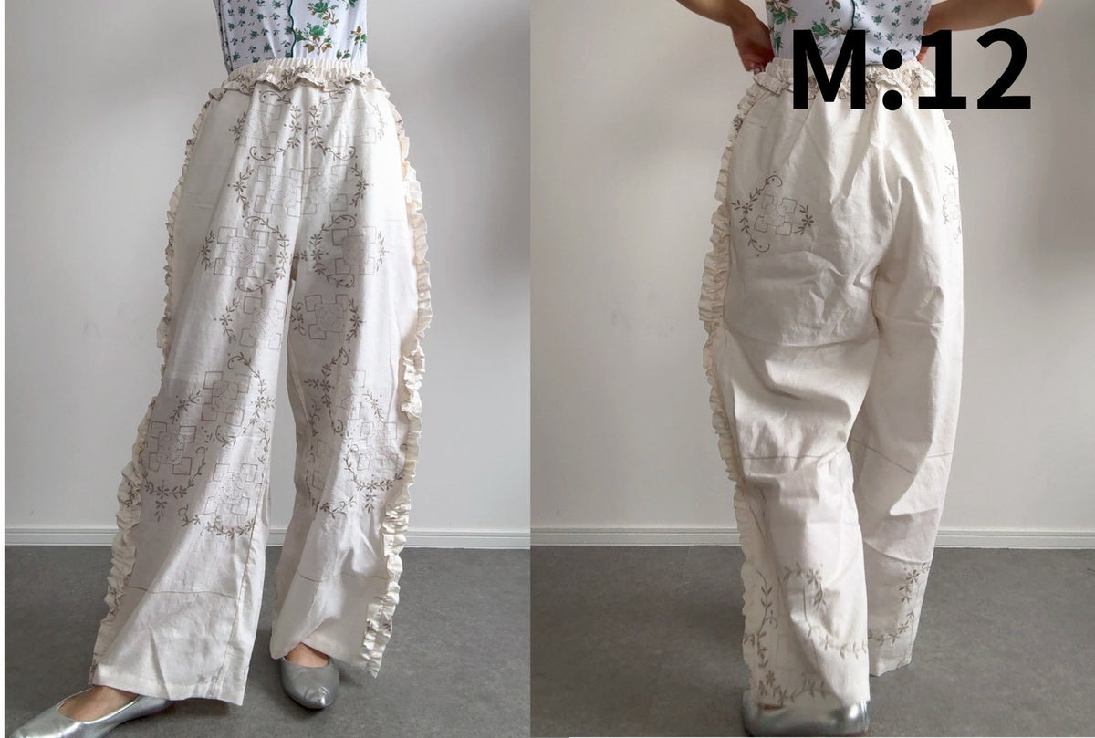 《NEW》サイドフリルハイウエストパンツ　M