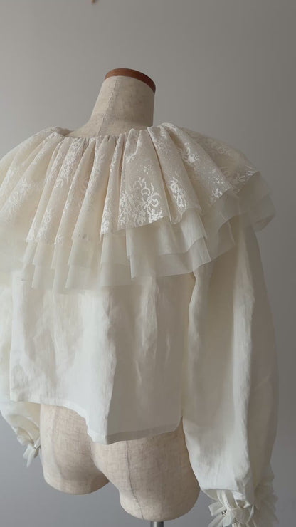 chiffon frill blouse